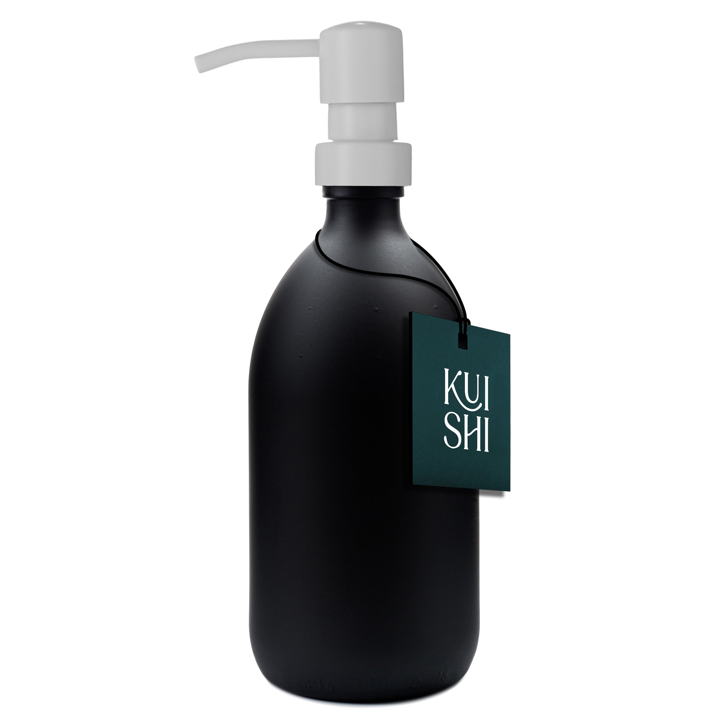 Minimal Black Glass Soap Dispenser | Stainless Steel Pump