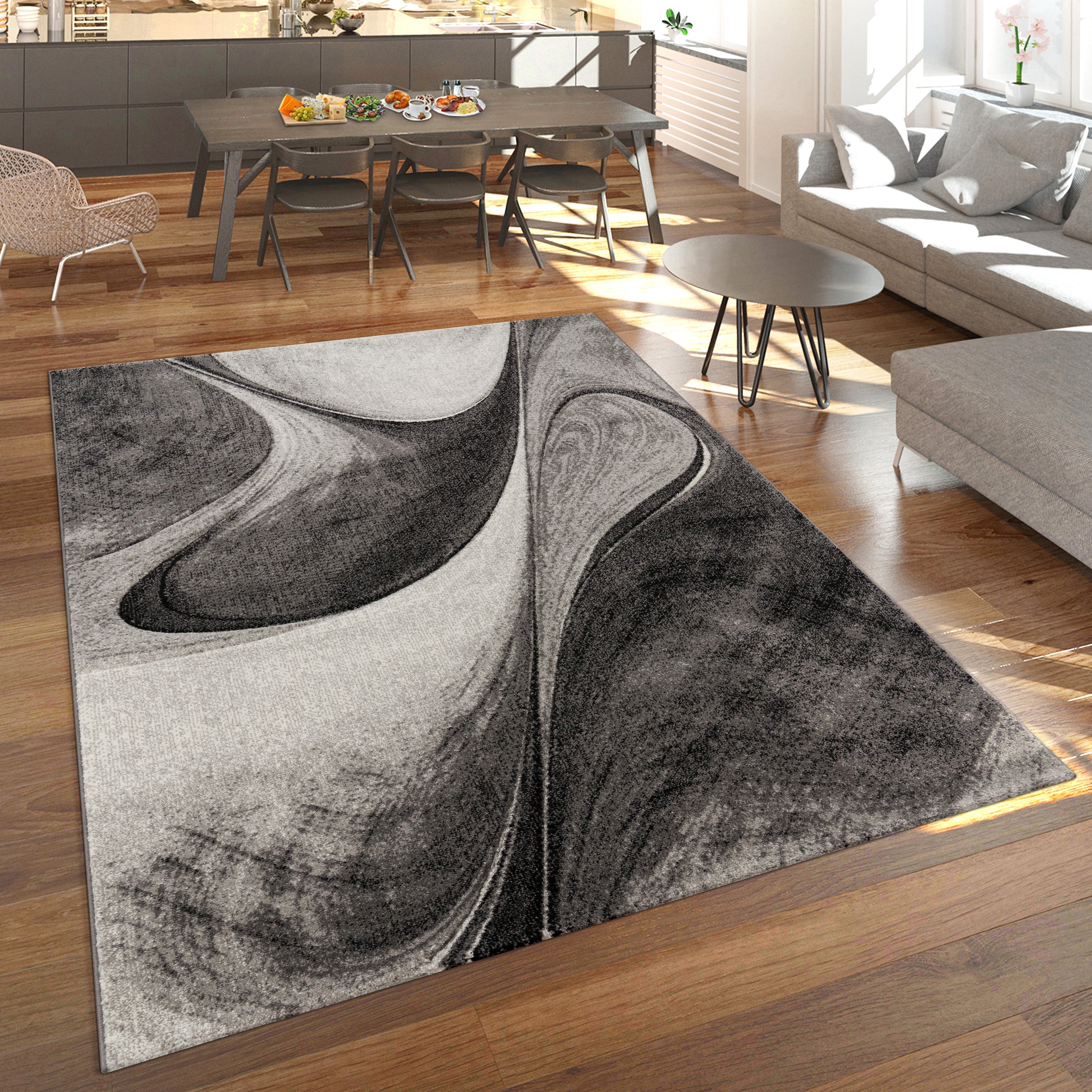 Modern Abstract Area Rug - Gray | Living Room Essential