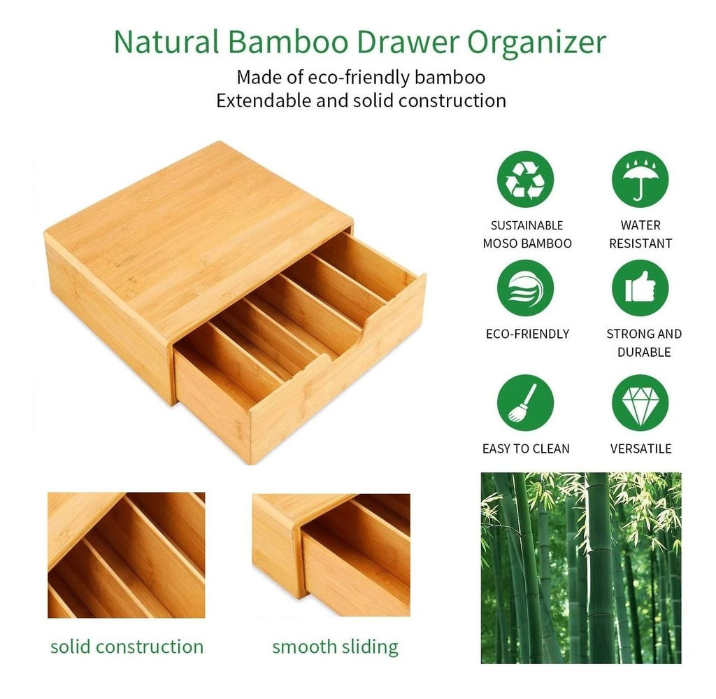 Bamboo Coffee Pod Drawer Organizer - Minimal Coffee Station StorageCoffee Accessories, Kitchen EssentialsShineCraft