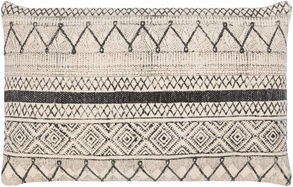 Calliope Decorative Pillow Cover - Neutral Woven Cotton Couch Pillow