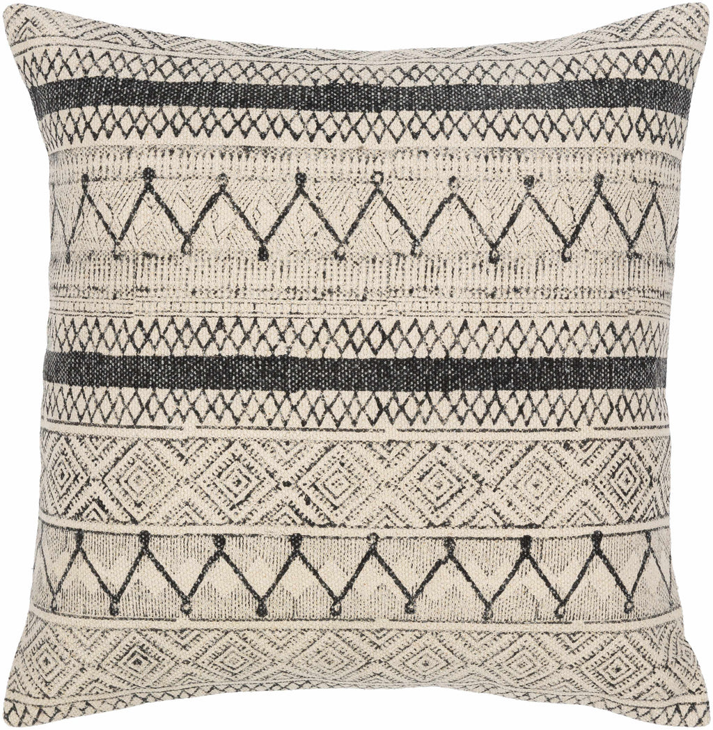 Calliope Decorative Pillow Cover - Neutral Woven Cotton Couch Pillow