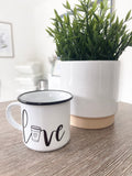 Coffee Love Ceramic Mug - Minimal Coffee Cup (8oz/11oz)SC CoffeeShineCraft