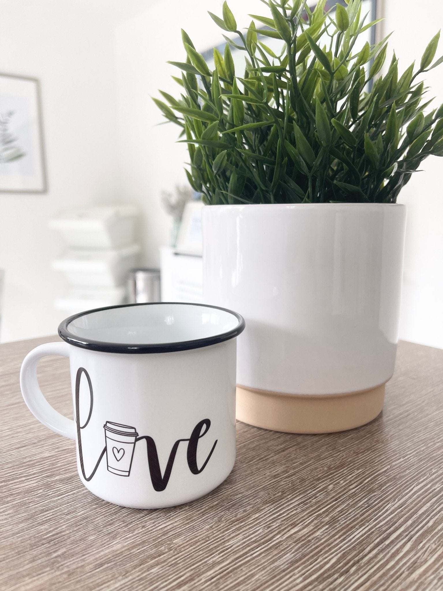 Coffee Love Ceramic Mug - Minimal Coffee Cup (8oz/11oz)SC CoffeeShineCraft