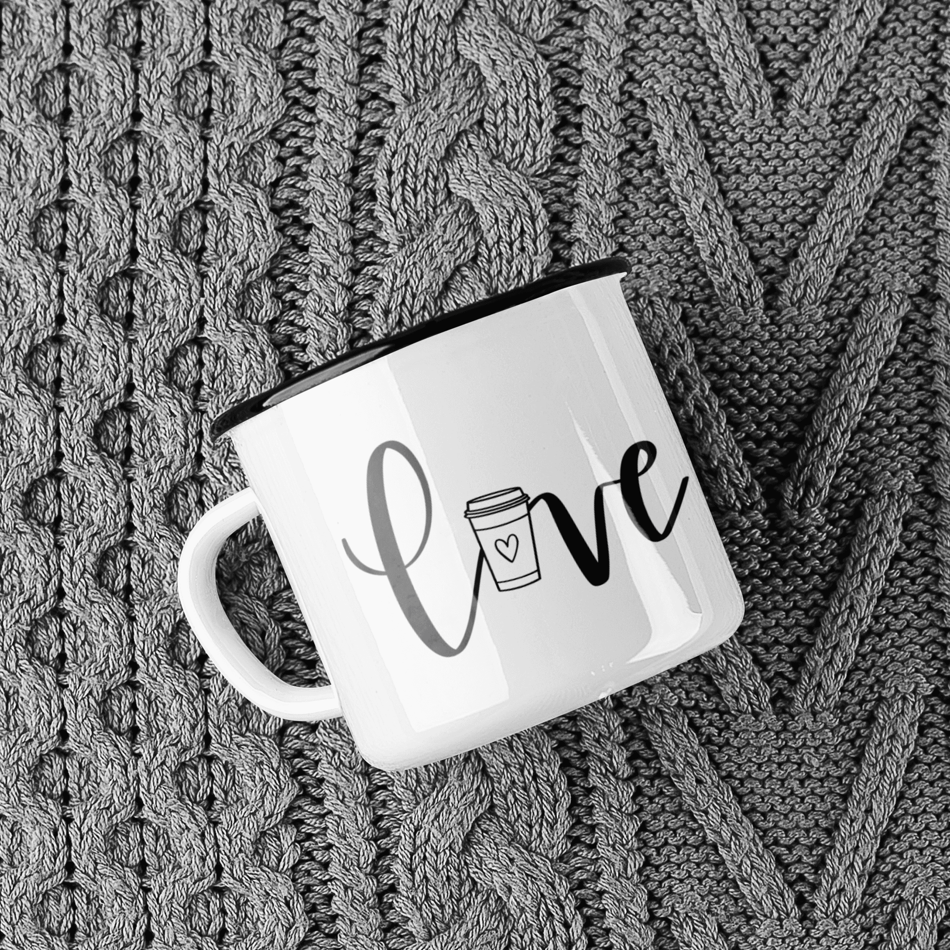 Coffee Love Ceramic Mug - Minimal Coffee Cup (8oz/11oz)SC CoffeeShineCraft