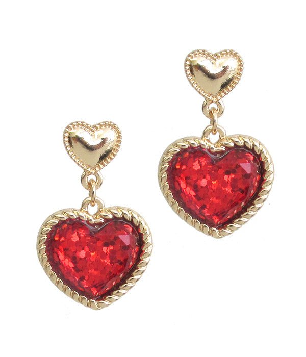 Glittering Heart Earrings - Valentine's Day Giftn/aShineCraft