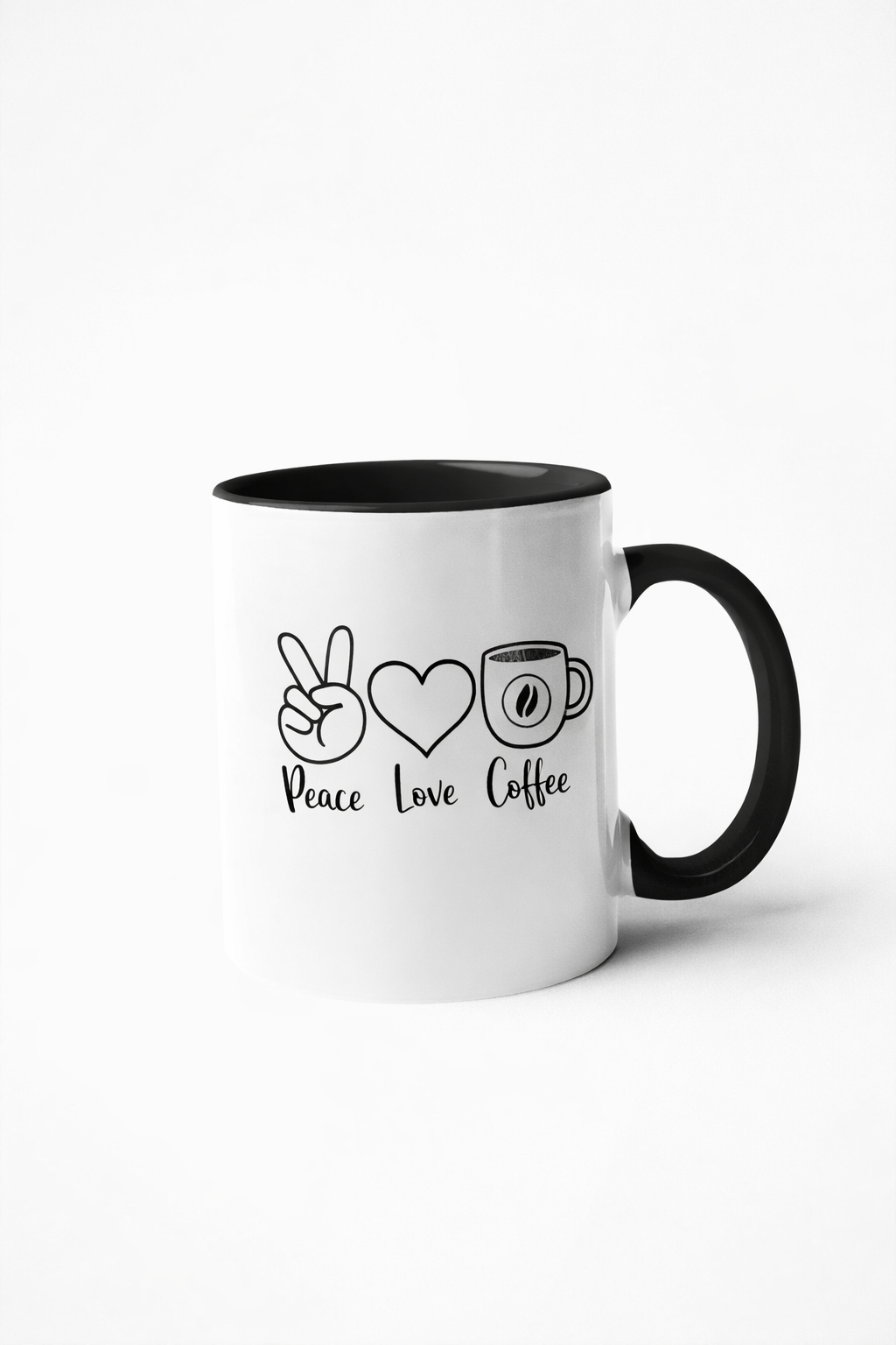 Peace, Love & Coffee Mug - Cozy Ceramic Coffee Mug