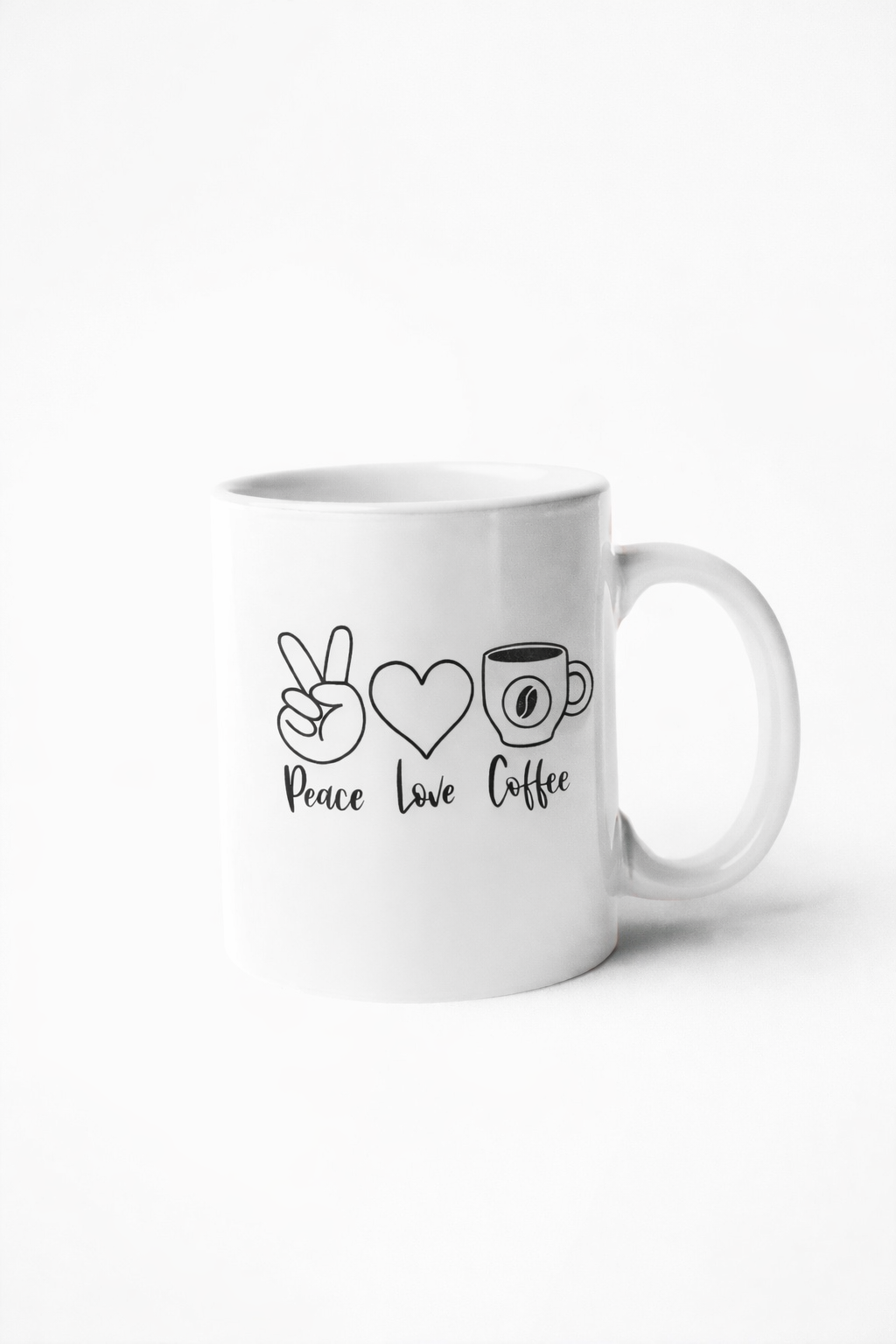 Peace, Love & Coffee Mug - Cozy Ceramic Coffee Mug