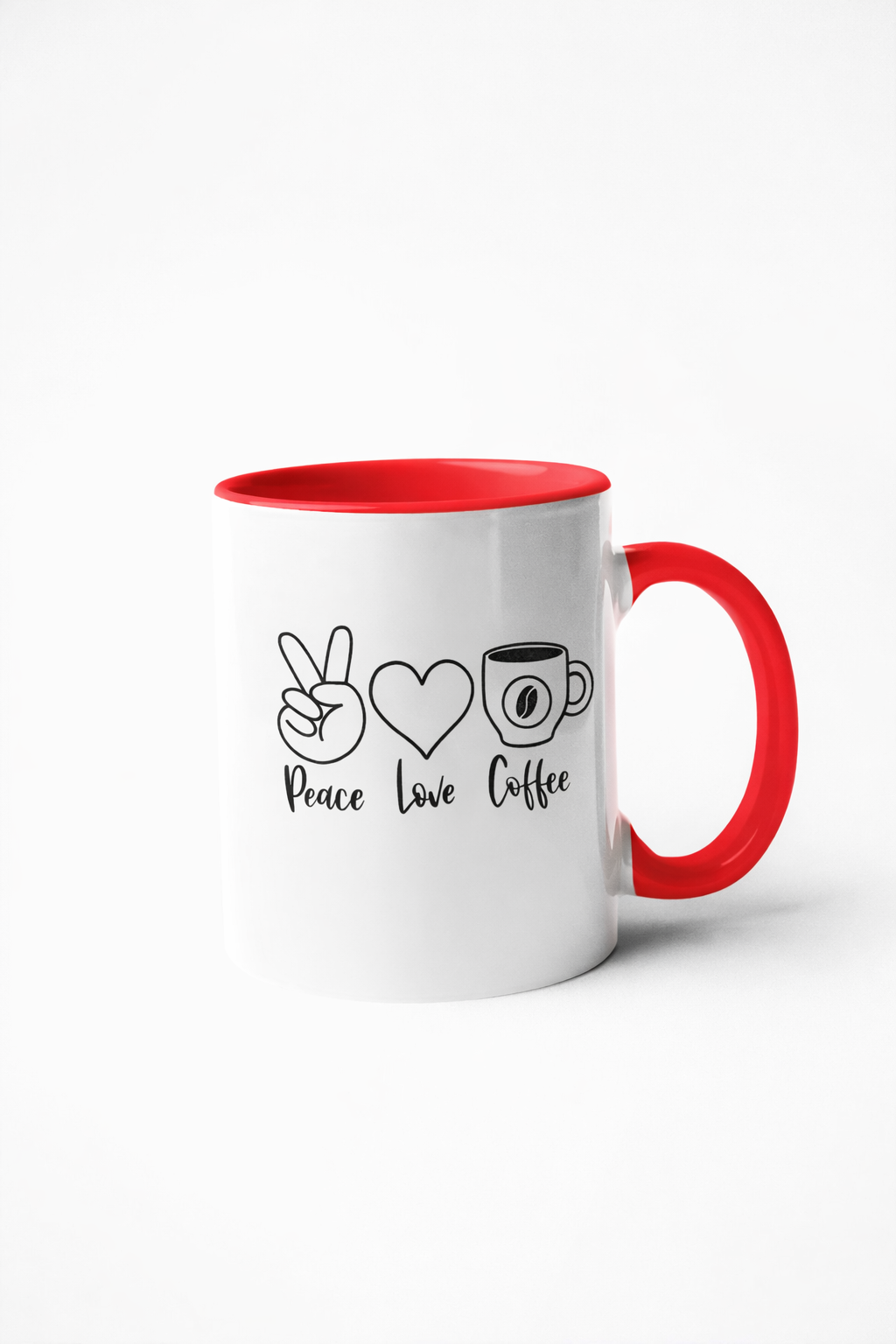 Peace, Love & Coffee Mug - Cozy Ceramic Coffee Mug