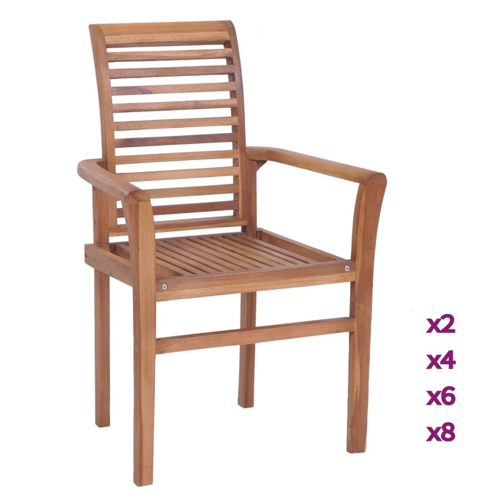 Solid Teak Stacking Dining Chairs - Timeless Wood Seating (2 - 8 Pack)Furniture > Chairs > Kitchen & Dining Room ChairsShineCraft