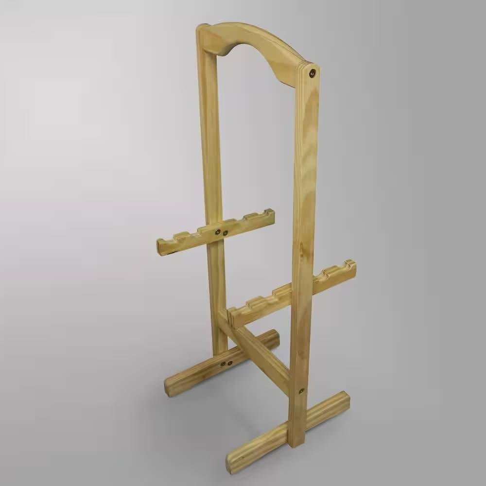 Solid Wood Folding TV Tray Table Set with Storage Stand - Natural FinishLiving Room > TV Tray Tables & Bed TraysShineCraft